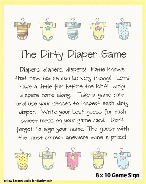 free printable dirty diaper game|guess the dirty diaper game.